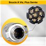 Spurtar Prise Remorque 7 Broches, Adaptateur Prise Remorque Voiture Faisceau Trailer 7 Broches, Connecteur 12V, 4 Male & 3 Femel