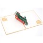 Medigy Carte d'Anniversaire Faite à Main 3D Pop Up Kirigami Creux Train Rétro Pliable Carte Postale de Voeux pour Anniversaire M