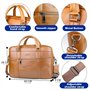 SPAHER Sacoche Ordinateur Homme Cuir Cartable Homme Cadeau Homme 15.6 Pouces Porte Document Homme Cuir Sac à Main Sac Bandoulièr