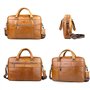 SPAHER Sacoche Ordinateur Homme Cuir Cartable Homme Cadeau Homme 15.6 Pouces Porte Document Homme Cuir Sac à Main Sac Bandoulièr