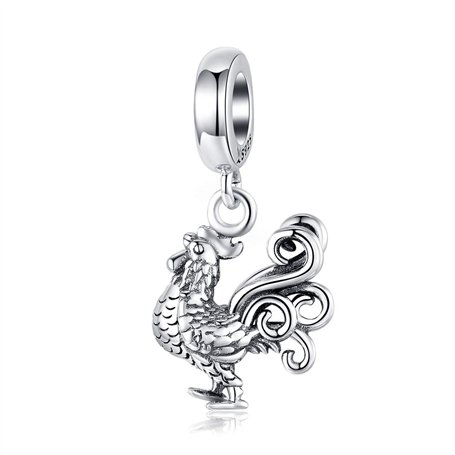 Charms pendentifs coq en argent sterling 925 pour bracelets Pandora