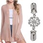 TIMESETL 5Pcs Pinces à Cardigan, Clips de Cardigan pour Femme Clips de Pull Vintage, Pinces pour Chandail avec des Fleurs Strass