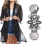 TIMESETL 5Pcs Pinces à Cardigan, Clips de Cardigan pour Femme Clips de Pull Vintage, Pinces pour Chandail avec des Fleurs Strass