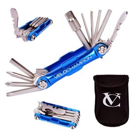 Outil multifonction VeloChampion de qualité supérieure - Outil d'entretien de vélo multifonction 13 en 1 - Portable fiable