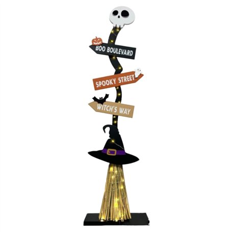 Décorations de balai de sorcière éclairées