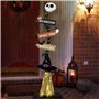 Décorations de balai de sorcière éclairées, décorations de sorcière lumineuses pour Halloween - Panneau de jardin d'Halloween il