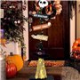 Décorations de balai de sorcière éclairées, décorations de sorcière lumineuses pour Halloween - Panneau de jardin d'Halloween il