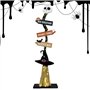 Décorations de balai de sorcière éclairées, décorations de sorcière lumineuses pour Halloween - Panneau de jardin d'Halloween il