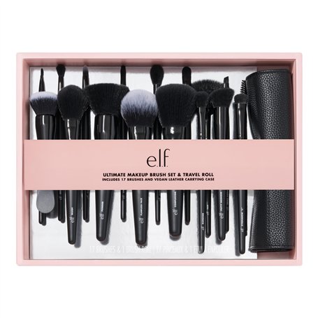 e.l.f. Ensemble de pinceaux de maquillage ultime et rouleau de voyage