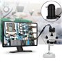 VEVOR Microscope Stéréo 3.5X-90X Simul Focal Trinoculaire Zoom 360 Degrés Rotatif Trinoculaire Stéréo Microscope Double Bras Sta