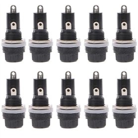 WANGCL 10 pièces 10A 250V porte-fusible montage sur panneau 5 x 20mm porte-fusible couvercle à vis pour équipement électrique et