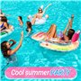 Popolic Bouée Piscine Chaise Adulte Flottant Hamac Gonflable Hamac Flottant Piscin Recliner Matelas avec Repose-Pieds et Dossier