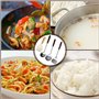 XRPRPX Ensemble de Spatules et Louches pour Wok, Spatule Wok, Louche et Écumoire avec Long Manche en Bois, 3PCS Ustensiles de Cu