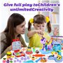 Snarflun 59 Pâte À Modeler pour Enfants avec 12 Pots, Accessoires pour Créer des Hamburgers et Pizza, Outils de Pâte À Modeler C
