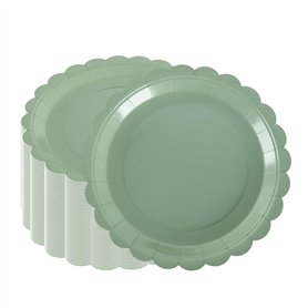 PHUNAT Lot de 50 assiettes de fête vertes de 23 cm