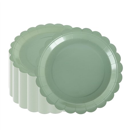 PHUNAT Lot de 50 assiettes de fête vertes de 23 cm