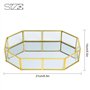 Plateau Miroir Boîte à Bijoux, Decoratif Plateau de Rangement en Verre en Métal Doré Vintage Plat Service pour Décoration de Sal