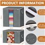 FAMKEEP Lot de 6 Sac de Rangement Vetement, Boite Rangement pour Couette en épais Non Tissé, Organisateurs avec Poignée Renforcé