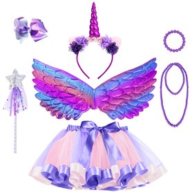 BUOAZR 7 Pcs Deguisement Licorne Fille Princess Enfant