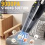 PQETBV Aspirateur Sans Fil a Main, Aspirateur à Main Puissant, Mini Aspirateur vec Filtre Lavable HEPA pour Canapé Maison Voitur