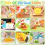 ROELLY Couteau Enfant de 22 Couteau Cuisine Enfant, Kit Cuisine Enfant pour Couper Les Fruits et Légumes, Livré Avec un Tablier 