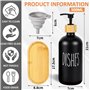 BARAKYEG Distributeur de Savon Noir Mat Set 500ml en Verre Distributeur de Liquide Vaisselle Flacon Pompe pour Cuisine,Douche.av