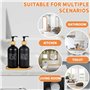 BARAKYEG Distributeur de Savon Noir Mat Set 500ml en Verre Distributeur de Liquide Vaisselle Flacon Pompe pour Cuisine,Douche.av