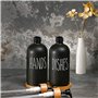 BARAKYEG Distributeur de Savon Noir Mat Set 500ml en Verre Distributeur de Liquide Vaisselle Flacon Pompe pour Cuisine,Douche.av