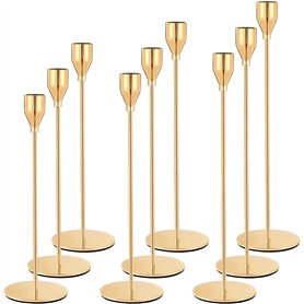 BARAKYEG Chandelier Bougeoir Dorés 9 Pcs