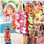 LPAOIS 60 PCS Colliers Hawaien,Tropical Hawaien Lei Luau Fleurs Coloré Colliers,Leis Hawaïens Décorations de Fête,Collier àFleur