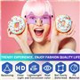 MOYKSRR 18 Paires de Lunettes en Forme de Cœur/Étoile Hippie Rétro, Lunettes de Soleil Transparentes Couleur Bonbon, Drôle de Lu