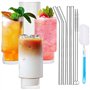 MOYKSRR Lot de 4 Verres à Cocktail avec Paille
