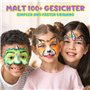 MOYKSRR Peinture Corporelle pour Le Visage, Palette de Maquillage Enfants, 30 Couleurs Peinture Visage avec 4 Pinceaux, 40 Pocho