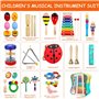 34PCS Ensemble de Jouets Musicaux Bois