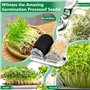 GUHAOOL Bocal de Germination,2 x 1000ml Germoir en Verre Bocal à Germes,2 Couvercle à Grille en Acier Inoxydable,2 Support,1 Pla