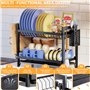 MAISITOO Egoutoire Vaisselle Cuisine à 2 Niveaux, Égouttoir Vaisselle Noir, Égouttoir Vaisselle en INOX, Égouttoir à Vaisselle a