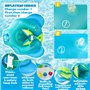 ZQEJEFD Flotteur de Piscine pour Bébé, Bouee Bebe avec Pare Soleil SPF 50+, Bouée Enfant Piscine Bouee, Bouée Gonflable pour Enf