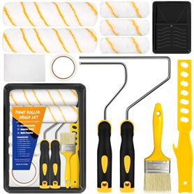 BBLTIFF Lot de 12 Pinceaux Peinture et Rouleaux Peinture Murs et Plafonds