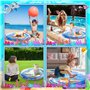 BGIUSQF Tapis Eau Bebe Eveil, 63 x 63 cm Aquarium Bebe, Tapis Eau Gonflé Enfant PVC Imperméable, Motif de Dauphin Tapis Sensorie