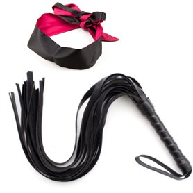 2 pièces de jouets sexuels avec bandeau pour les yeux Masque érotique en cuir Fouet en cuir main fessée paddle jouets sexuels ac