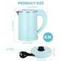 Hixava 600ML Petite Bouilloire Électrique 600W Bouilloire Portable Mini Bouilloire de Voyage en Acier Inoxydable Rapide Bouillir