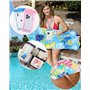 Lot de 2 matelas gonflables pour piscine - Hamac à eau pour adultes et enfants - Jouet d'eau avec filet 4 en 1 - Matelas gonflab