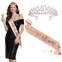 BOOMTOP 40ans Anniversaire Décoration Écharpe Joyeux Anniversaire Miss 40 ans et Couronne Diamant Strass Femme Tiare de Couronne