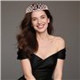 BOOMTOP 40ans Anniversaire Décoration Écharpe Joyeux Anniversaire Miss 40 ans et Couronne Diamant Strass Femme Tiare de Couronne