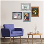 XUANLUO Lot de 4 cadres photo 10,2 x 15,2 cm, style rustique rétro avec verre plexiglass, support mural et affichage de table, c