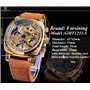 FORSINING Montres fantaisie pour hommes, carrées, rétro, mécaniques, à remontage automatique, sculptées, mécanisme d’horlogerie,