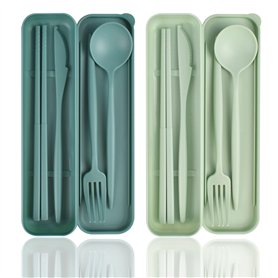 2 pièces couvert plastique reutilisable