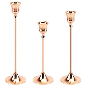 CAUTIOUS 3PCS Chandelier Bougeoir Doré 19/22/24