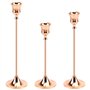 CAUTIOUS 3PCS Chandelier Bougeoir Doré 19/22/24