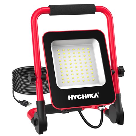 HYCHIKA Projecteur LED Chantier 50W - Éclairage de Chantier Puissant et Étanche IP65